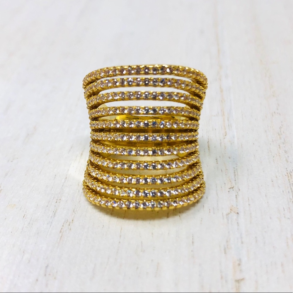 SWAROVSKI crystals 18K GP cocktail ring. Size ~6, NWOT